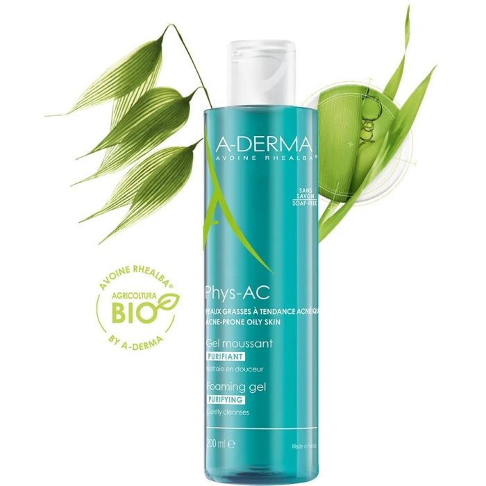 ADERMA PHYS-AC GEL MOUSSANT 200 ML