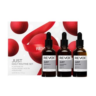 REVOX B77 JUST DAILY ROUTINE SET, 3*30 mlCAFFEINE 5% HYALURONIC ACID 5%  SQUALANE