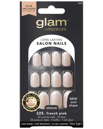 GLAM Salon Nails French Pink Oval 22225