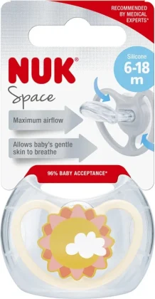 '- NUK-10736322- Pacifier Space 1/Box 6-18M Pink