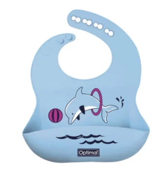 OPTIMAL SILICONE BABY BIB(4+)-BLUE